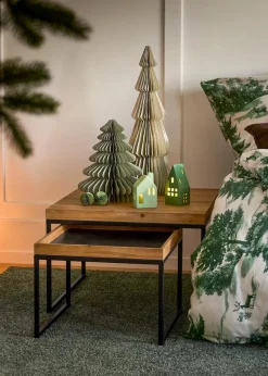 bonprix Wohnaccessoires|Weihnachtsdeko & -Textilien·Beleuchtung|LED-Deko-Objekte Häuser (2-tlg. Set) grün