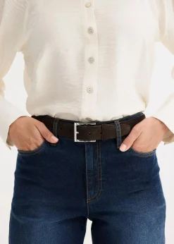 bonprix Accessoires|Gürtel|Ledergürtel dunkelbraun