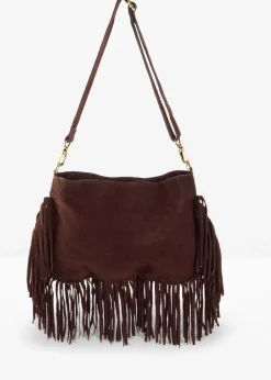 bonprix Taschen|Lederhandtasche dunkelbraun