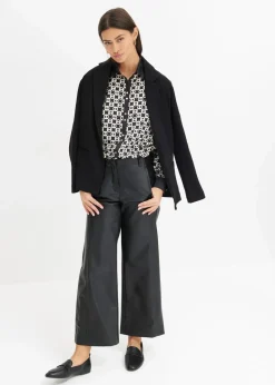 bonprix Bekleidung·Kleider|Hosen|Lederimitat Culotte schwarz