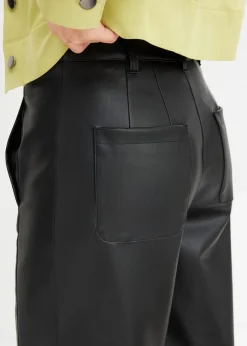 bonprix Bekleidung·Kleider|Hosen|Lederimitat Culotte schwarz
