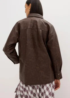 Lederimitat-Hemd in Used-Optik|bonprix New