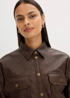 Lederimitat-Hemd in Used-Optik|bonprix New