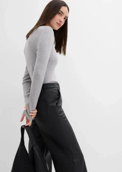 bonprix Bekleidung·Kleider|Hosen|Lederimitat-Hose schwarz