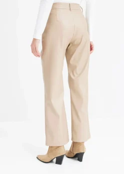 bonprix Bekleidung·Kleider|Hosen|Lederimitat-Hose helltaupe