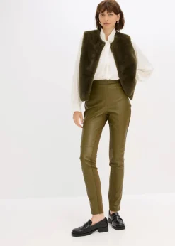 Lederimitat-Hose im Punto di Roma Mix|bonprix