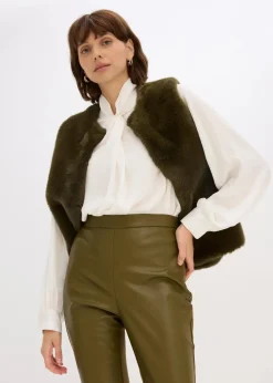 Lederimitat-Hose im Punto di Roma Mix|bonprix