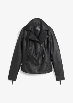 bonprix Bekleidung·Hosen|Jacken & Mäntel|Lederimitat-Jacke aus reiner Viskose schwarz
