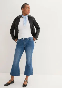 bonprix Bekleidung·Hosen|Jacken & Mäntel|Lederimitat-Jacke aus reiner Viskose schwarz