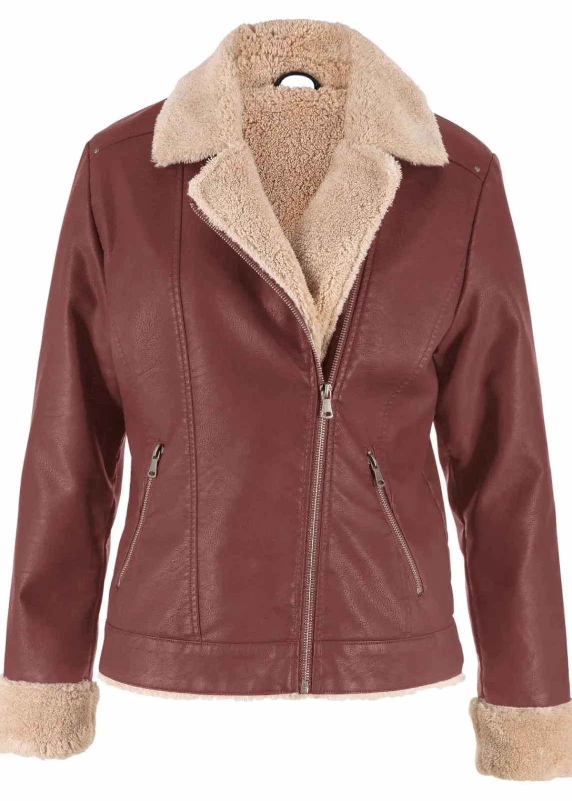 Lederimitat-Jacke, gefüttert|bonprix