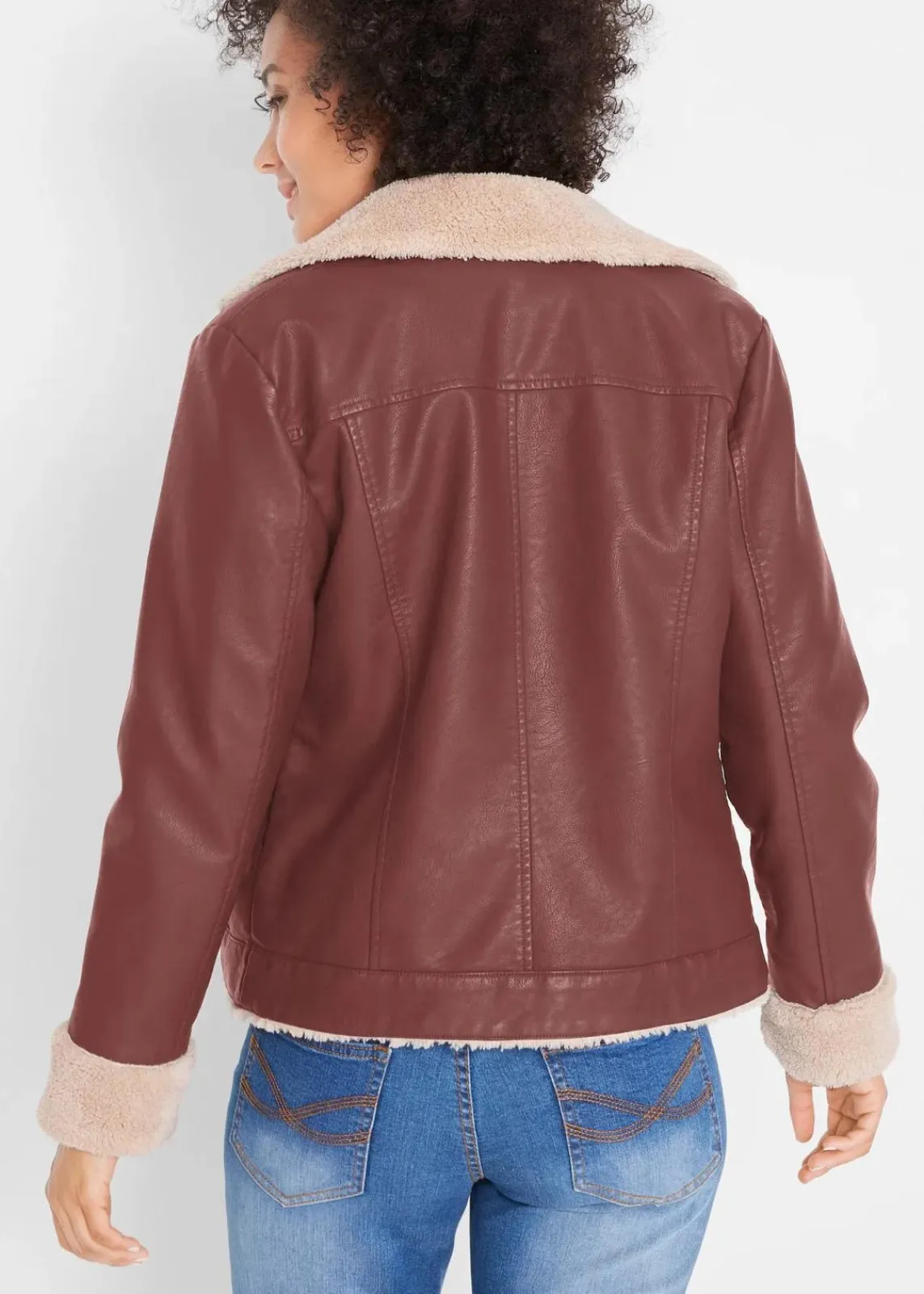 Lederimitat-Jacke, gefüttert|bonprix