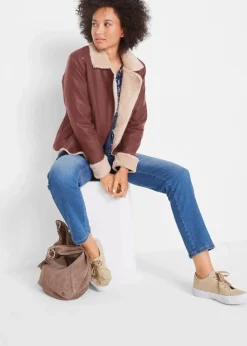 Lederimitat-Jacke, gefüttert|bonprix
