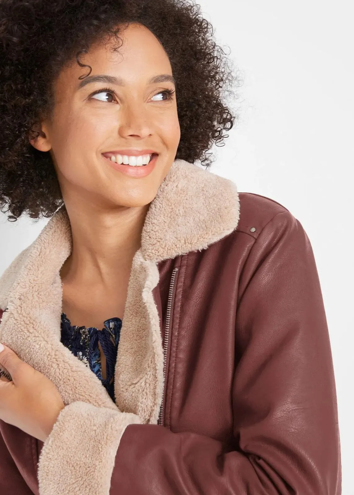 Lederimitat-Jacke, gefüttert|bonprix