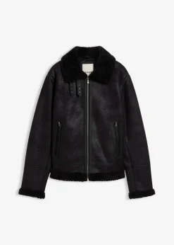 Lederimitat-Jacke mit Teddyfutter|bonprix New