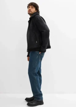 Lederimitat-Jacke mit Teddyfutter|bonprix New