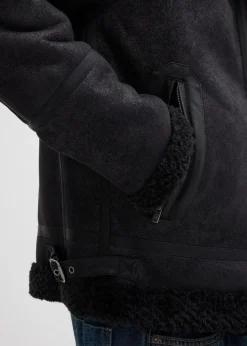 Lederimitat-Jacke mit Teddyfutter|bonprix New