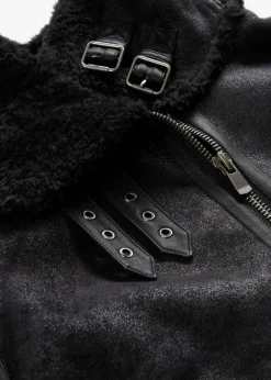 Lederimitat-Jacke mit Teddyfutter|bonprix New