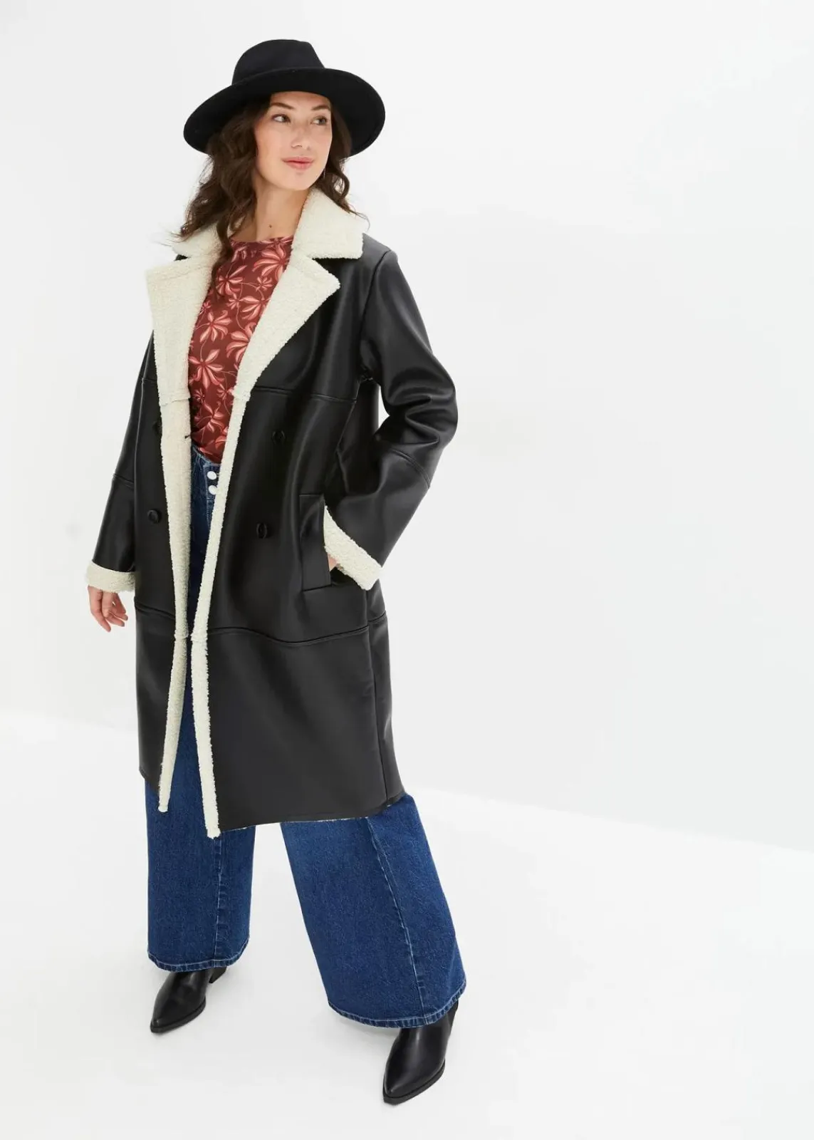 Lederimitat-Mantel|bonprix