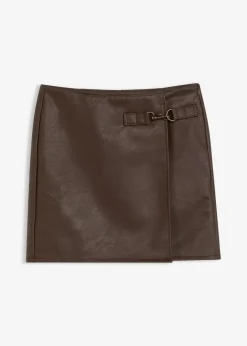 bonprix Röcke|Lederimitat-Rock dunkelbraun
