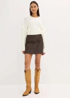 bonprix Röcke|Lederimitat-Rock dunkelbraun