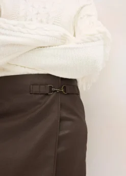 bonprix Röcke|Lederimitat-Rock dunkelbraun