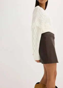 bonprix Röcke|Lederimitat-Rock dunkelbraun