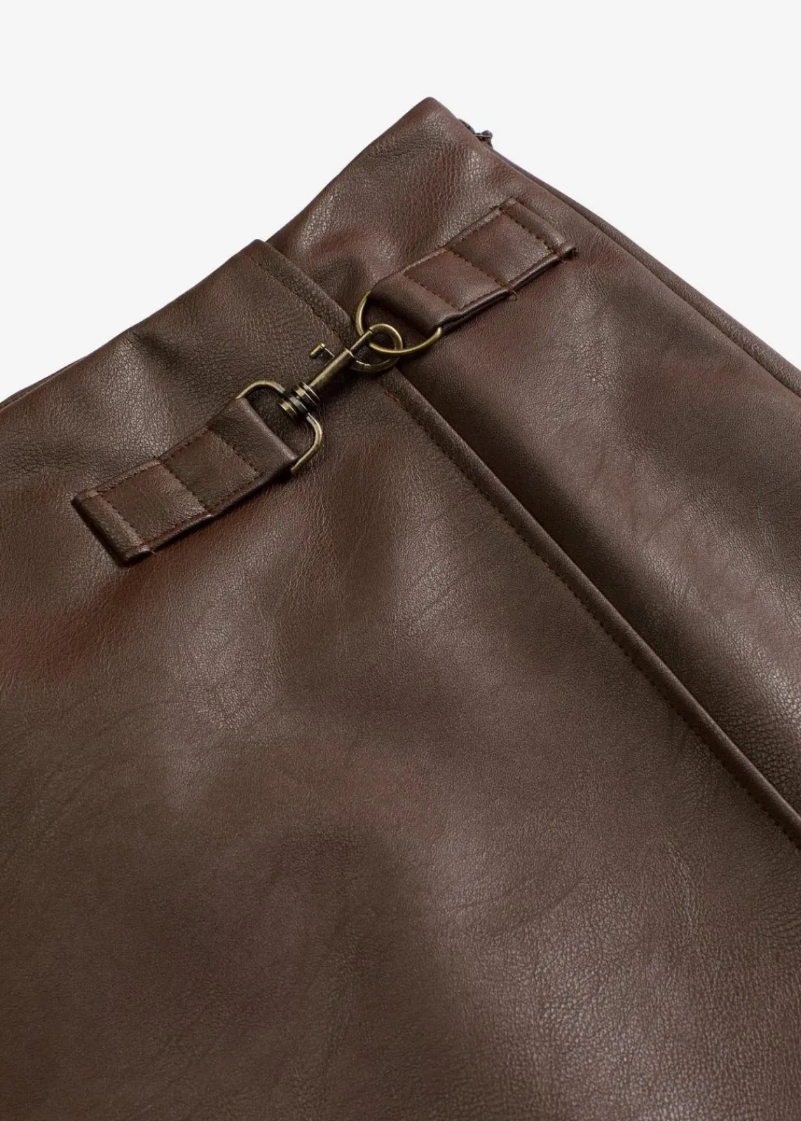 bonprix Röcke|Lederimitat-Rock dunkelbraun