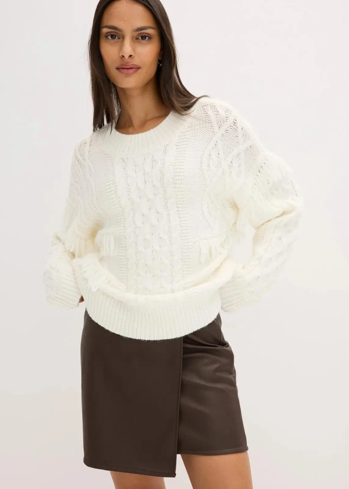 bonprix Röcke|Lederimitat-Rock dunkelbraun