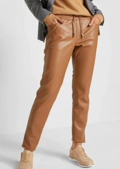 bonprix Bekleidung·Kleider|Hosen|Lederimitat-Schlupfhose mokkabraun