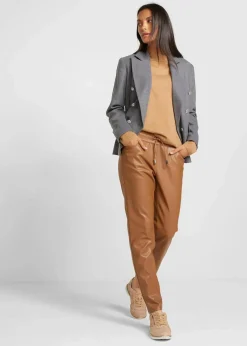 bonprix Bekleidung·Kleider|Hosen|Lederimitat-Schlupfhose mokkabraun