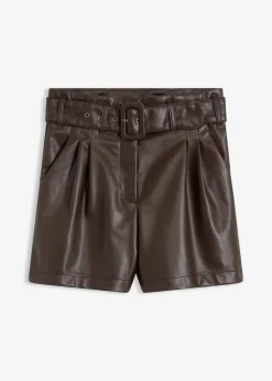 Lederimitat-Shorts mit Gürtel|bonprix New
