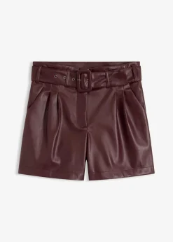 Lederimitat-Shorts mit Gürtel|bonprix Clearance