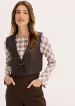 Lederimitat-Weste im Used-Look|bonprix Outlet