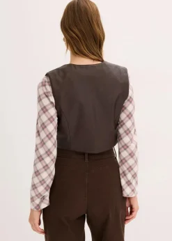 Lederimitat-Weste im Used-Look|bonprix Outlet
