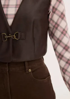 Lederimitat-Weste im Used-Look|bonprix Outlet