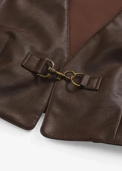 Lederimitat-Weste im Used-Look|bonprix Outlet