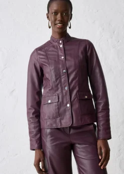 bonprix Bekleidung·Hosen|Jacken & Mäntel|Lederjacke aus Lammnappa weinrot