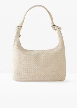 bonprix Taschen|Ledershopper naturbeige