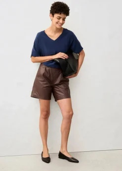 bonprix Bekleidung·Kleider|Premium|Leder-Shorts aus Lammnappa terrabraun