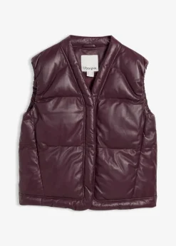 Leder-Steppweste aus Lammnappa|bonprix Online