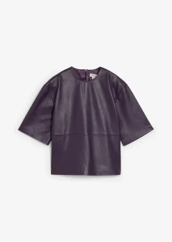 bonprix Bekleidung·Jacken & Mäntel|Blusen & Tuniken|Leder-Tunika aus Lammnappa pflaume