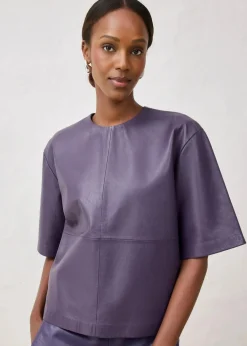 bonprix Bekleidung·Jacken & Mäntel|Blusen & Tuniken|Leder-Tunika aus Lammnappa pflaume