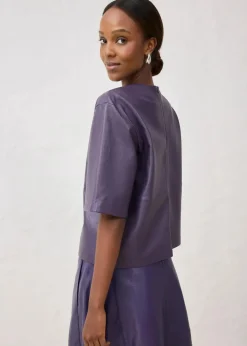 bonprix Bekleidung·Jacken & Mäntel|Blusen & Tuniken|Leder-Tunika aus Lammnappa pflaume