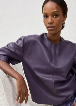 bonprix Bekleidung·Jacken & Mäntel|Blusen & Tuniken|Leder-Tunika aus Lammnappa pflaume