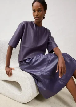 bonprix Bekleidung·Jacken & Mäntel|Blusen & Tuniken|Leder-Tunika aus Lammnappa pflaume