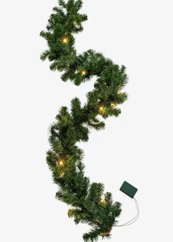 bonprix Wohnaccessoires|Weihnachtsdeko & -Textilien·Dekoration|LED-Kunsttannengirlande grün