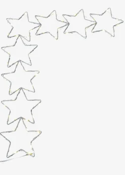 bonprix Wohnaccessoires|Weihnachtsdeko & -Textilien·Dekoration|LED-Türrahmendeko mit Sternen silberfarben