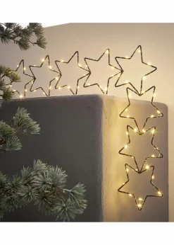 bonprix Wohnaccessoires|Weihnachtsdeko & -Textilien·Dekoration|LED-Türrahmendeko mit Sternen silberfarben