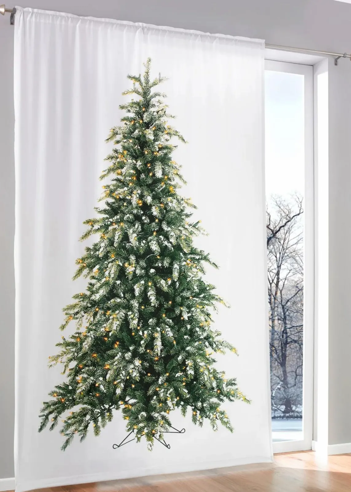 LED-Vorhang mit Tannenbaum Druck (1er Pack)|bonprix New