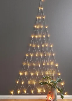 bonprix Wanddekoration|Weihnachtsdeko & -Textilien·Beleuchtung|LED-Wanddeko in Tannenbaum-Design weiß